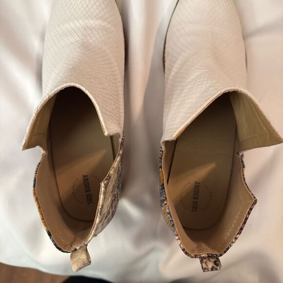 Shoes - Trendy Ankle Booties in White with multicolor heel design